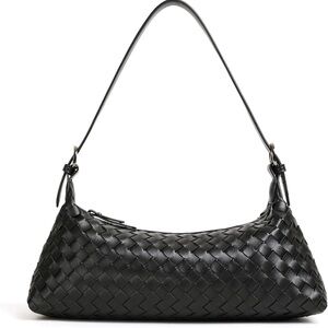 Black Woven Shoulder Bag